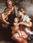 The Madonna and the Nino, with Holy Isabel and the young one San Juan Andrea del Sarto
